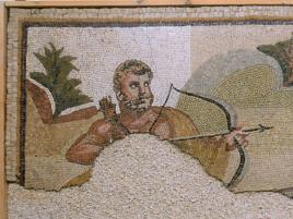 A Hercules-mozaik (Fotó: Komjáthy Péter © BTM – Aquincumi Múzeum)