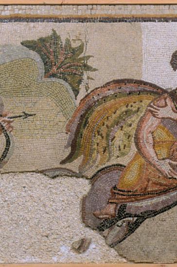 A Hercules-mozaik (Fotó: Komjáthy Péter © BTM – Aquincumi Múzeum)