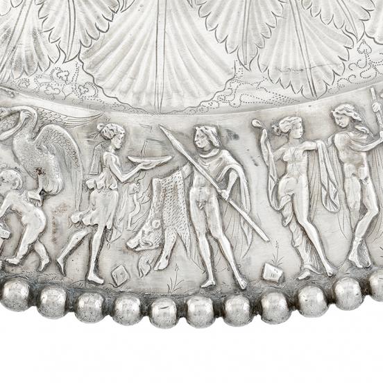 Meleager presents the trophy to Atalanta. Detail of the decoration on the rim of the Meleager platter
