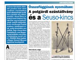 Article about the connections between the treasure and the silver stand in the magazine 3. ÉVEZRED (Third Millennium).