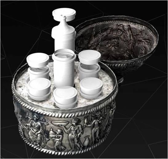 3D reconstruction of the silver pots missing from the perfume casket