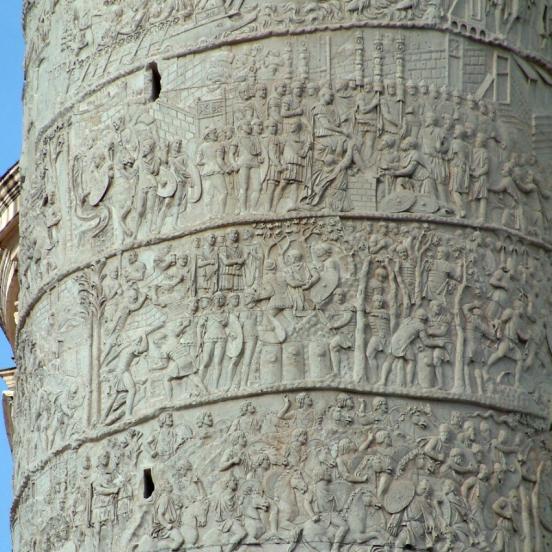 Detail of the relief decorating Trajan’s Column (Photo: Ágnes Bencze)