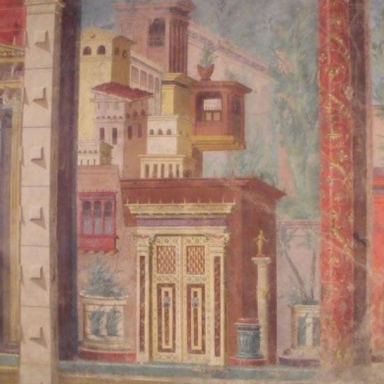 Falfestmény-részlet P. Fannius Sinsitor villájának cubiculumából, New York, Metropolitan Museum